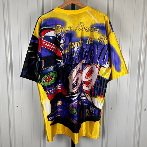 Speed Barcode Rage Racing 69 CRAZY AOP Cyber XL NASCAR Tee - Picture 6 of 6